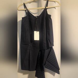 Elegant Navy Pinstripe Tank